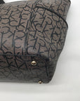 Calvin Klein Black & Light Gray Monogram Chain Link Tote Bag
