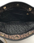 Calvin Klein Black & Light Gray Monogram Chain Link Tote Bag