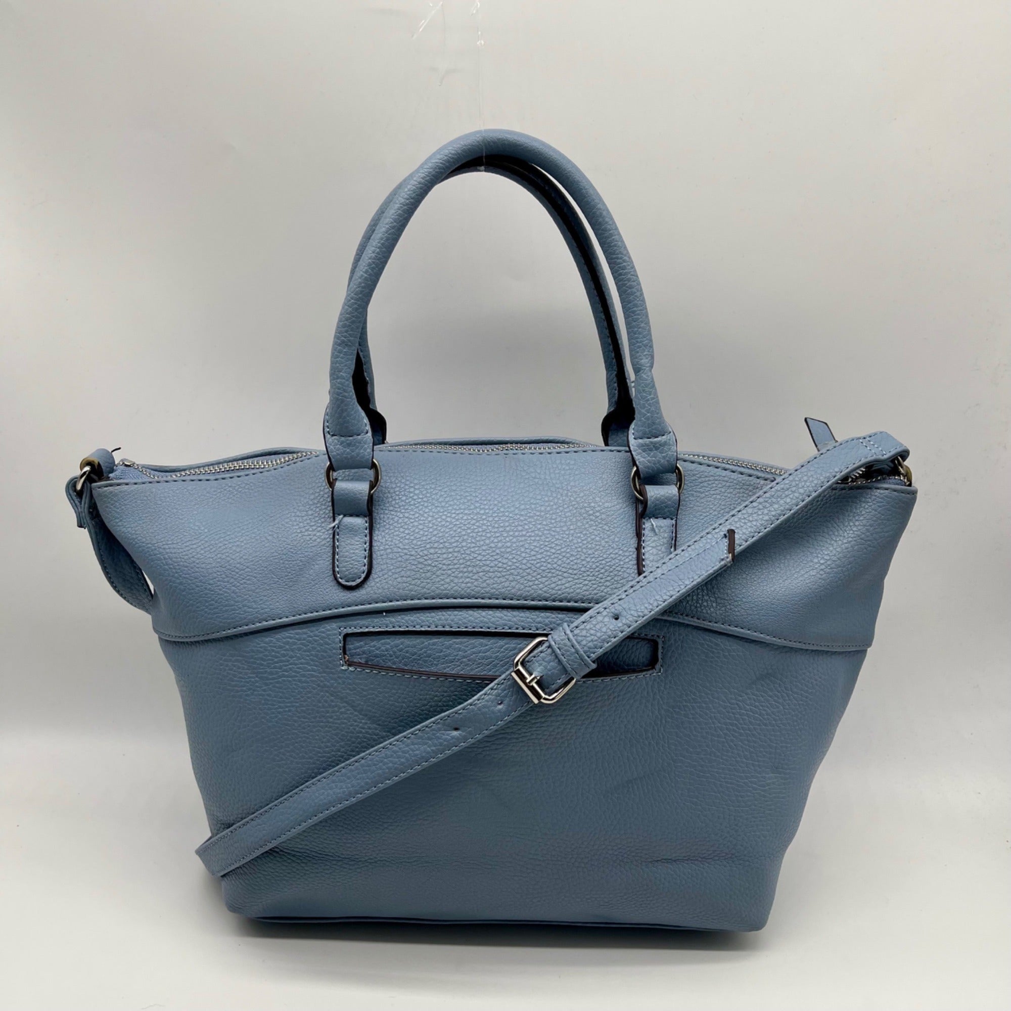 Nine West Baby Blue Faux leather Satchel Bag