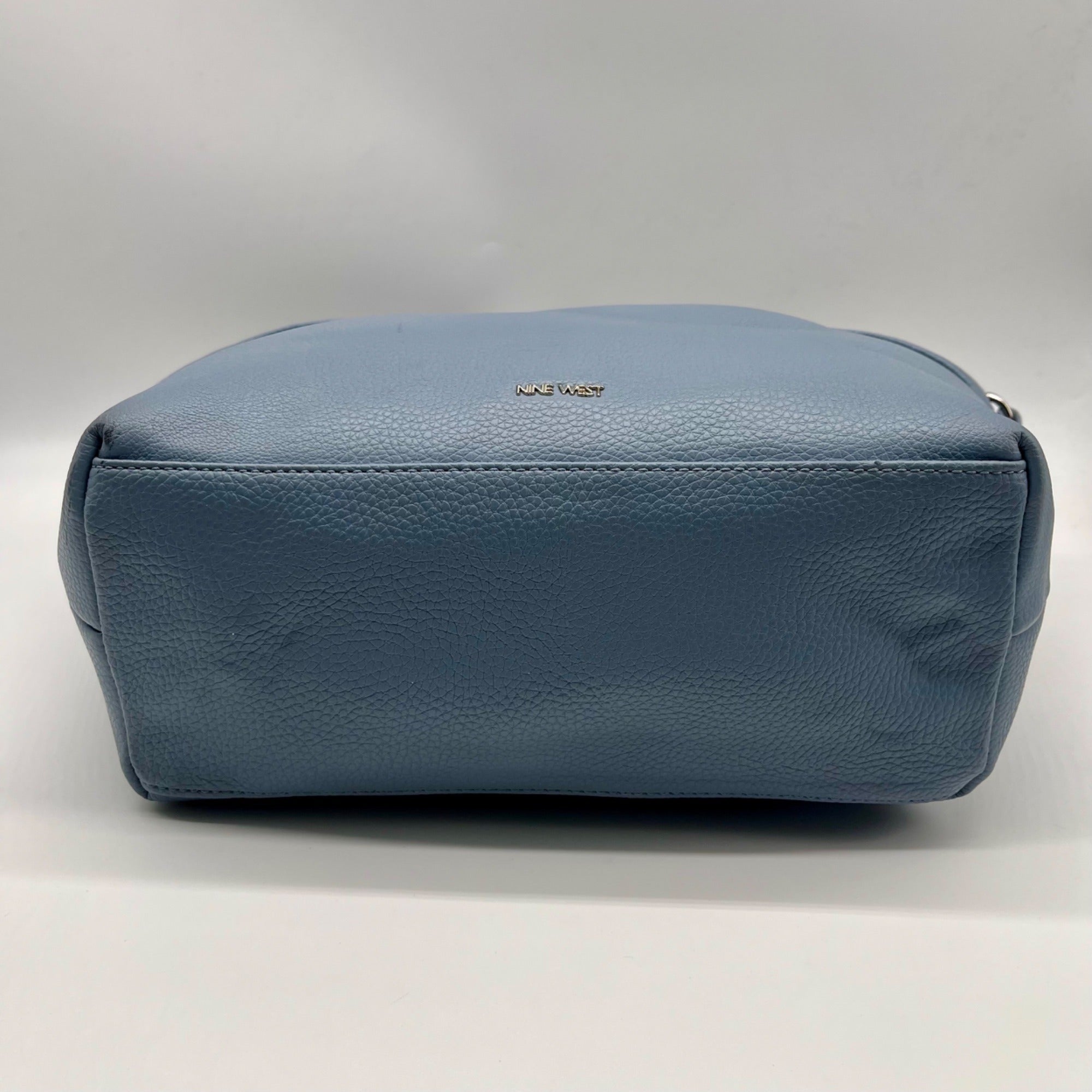 Nine West Baby Blue Faux leather Satchel Bag