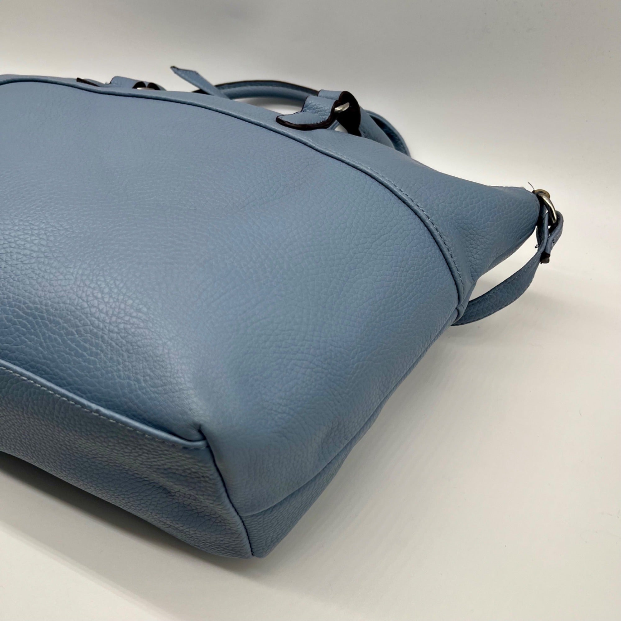 Nine West Baby Blue Faux leather Satchel Bag