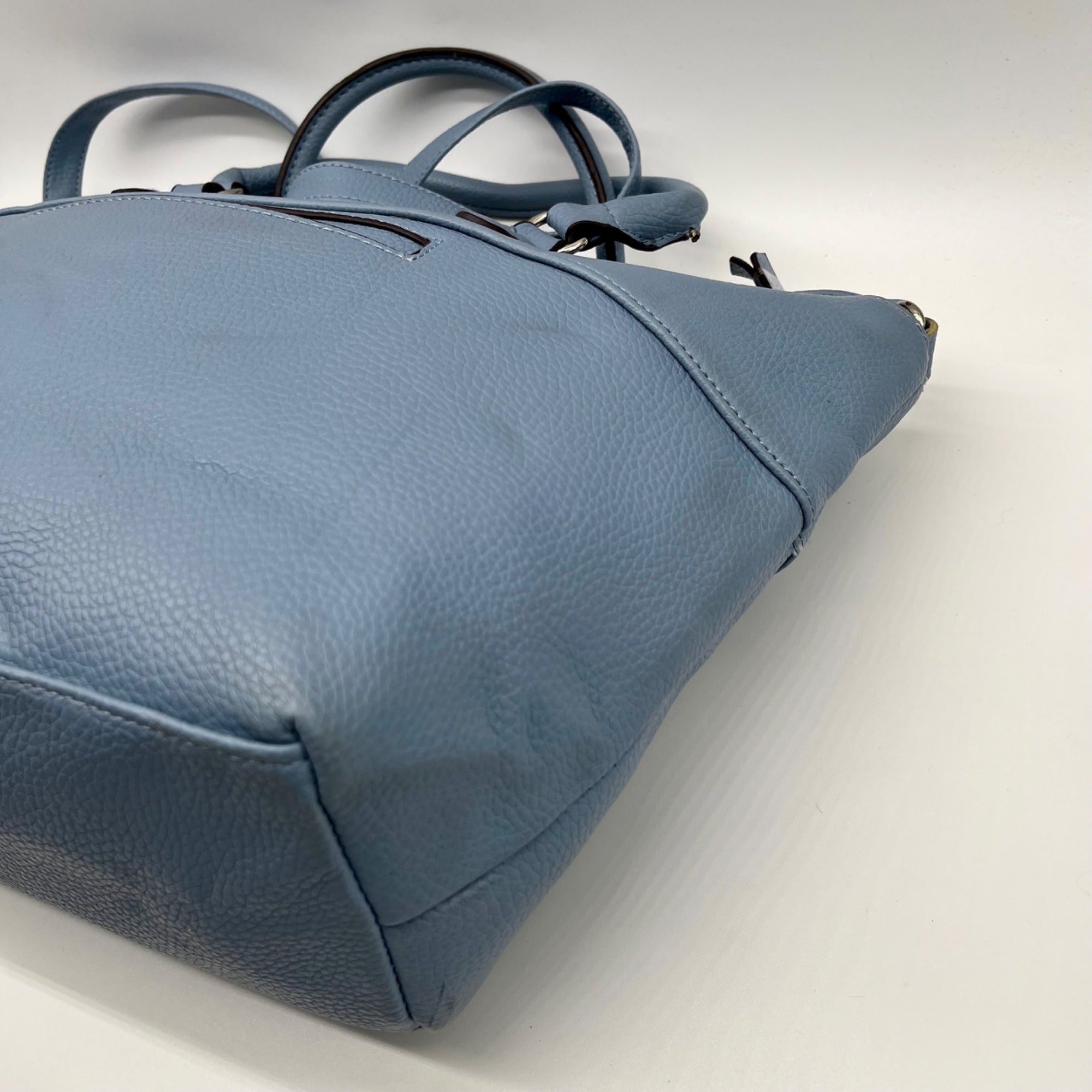 Nine West Baby Blue Faux leather Satchel Bag