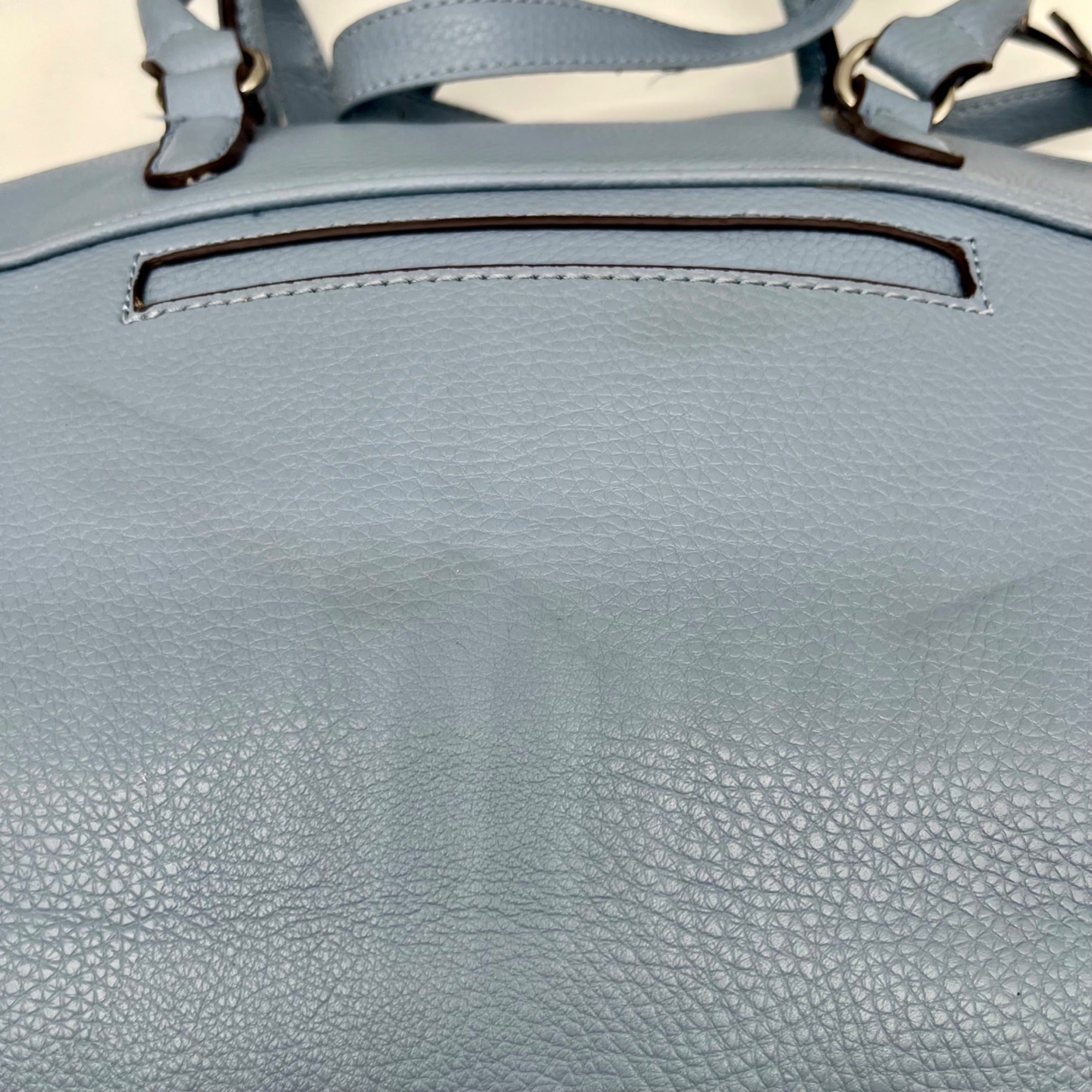Nine West Baby Blue Faux leather Satchel Bag