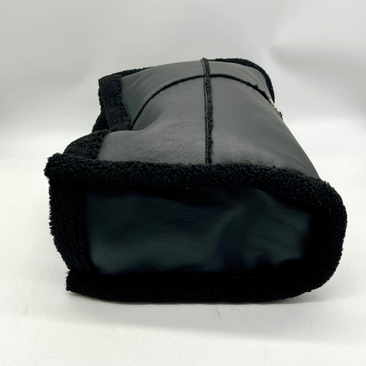 Like Dreams Black Everyday Faux Leather Sherpa Tote Bag