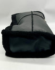 Like Dreams Black Everyday Faux Leather Sherpa Tote Bag