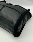 Like Dreams Black Everyday Faux Leather Sherpa Tote Bag