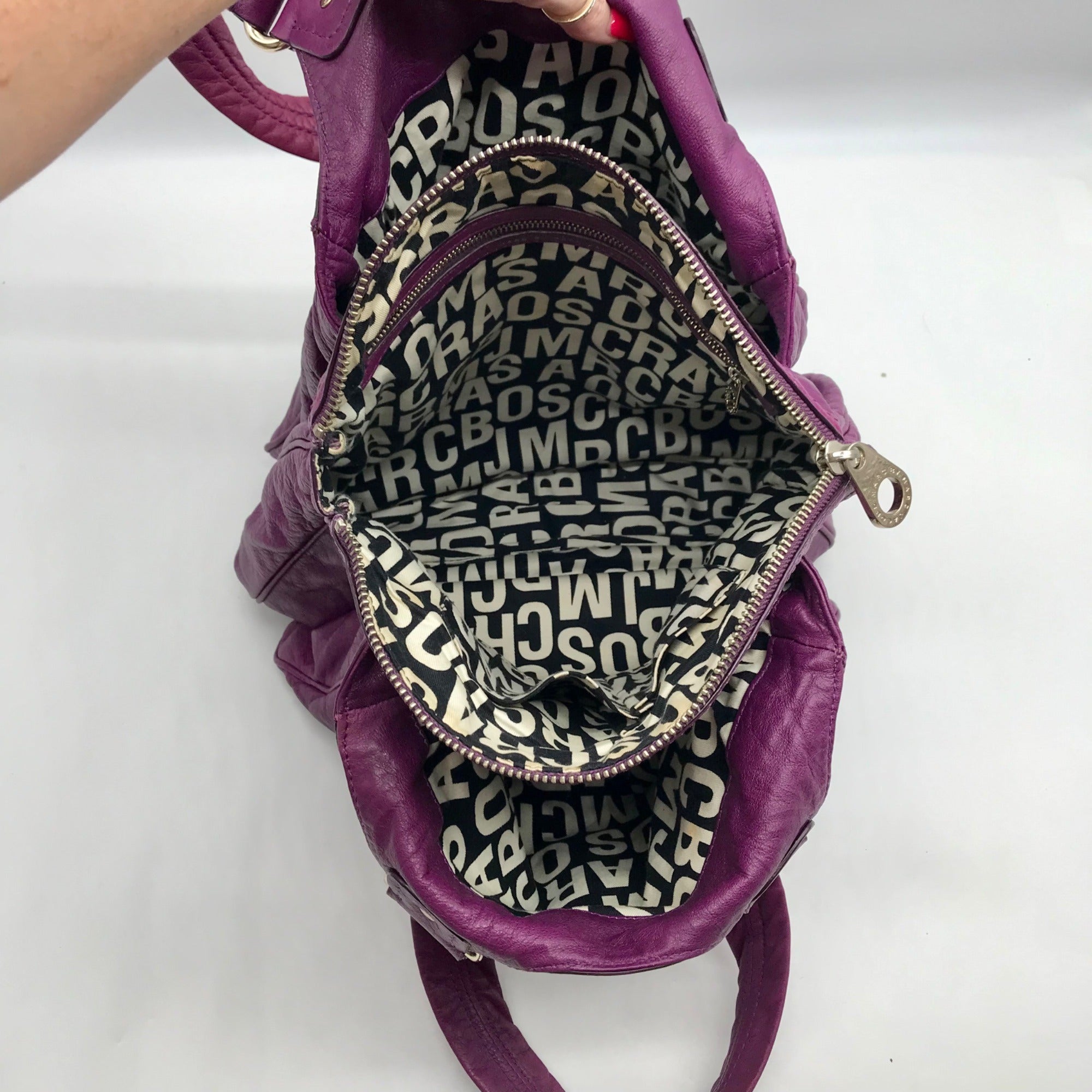 Marc Jacobs Purple Leather Totally Turnlock Teri Tote Bag