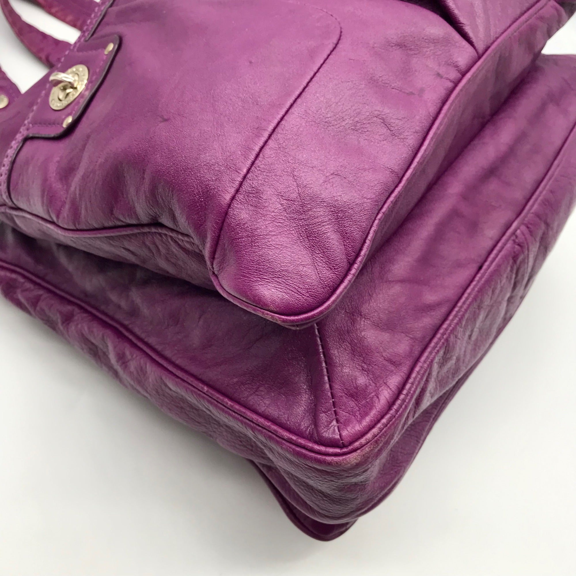 Marc Jacobs Purple Leather Totally Turnlock Teri Tote Bag