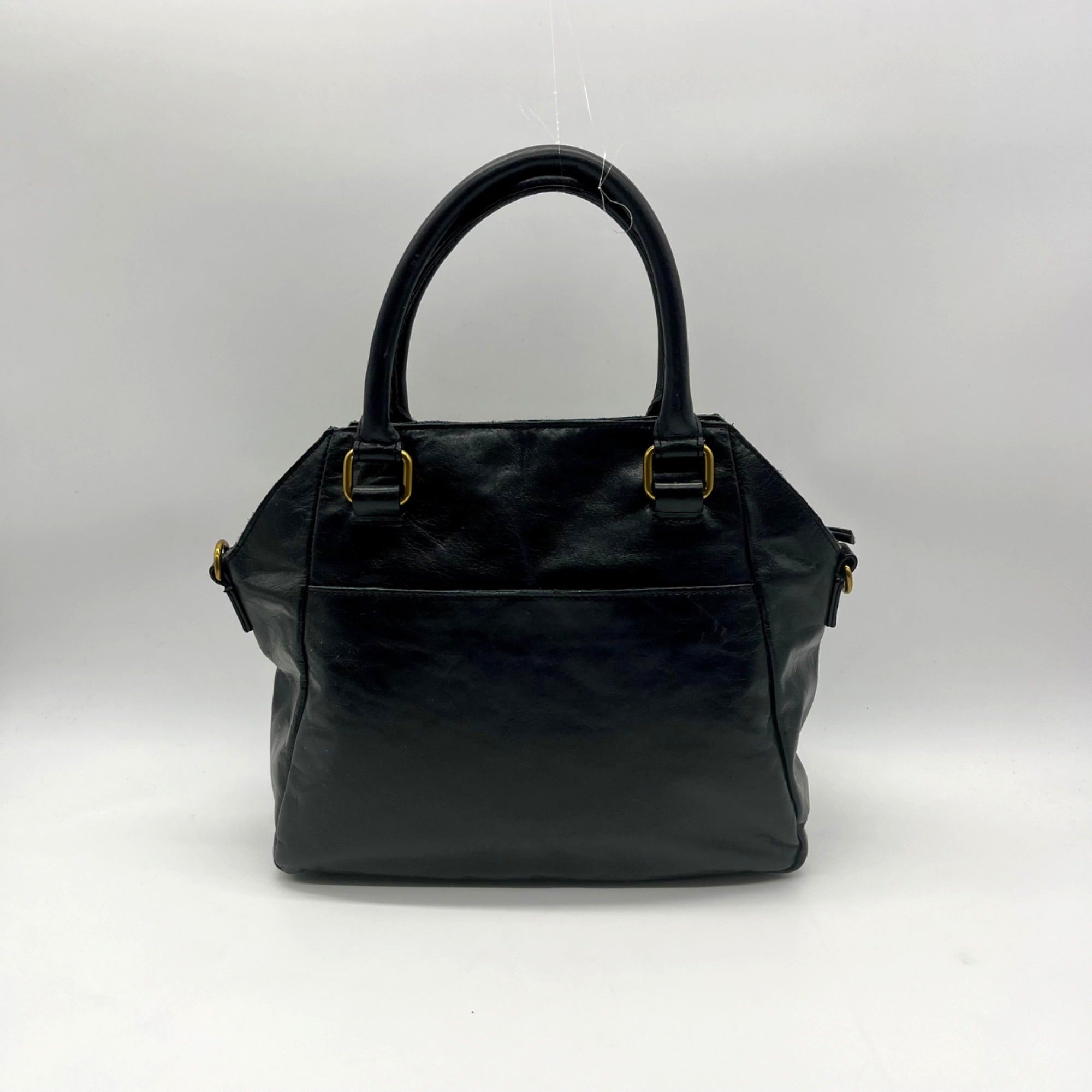 Elliott Lucca Black Leather Satchel Bag