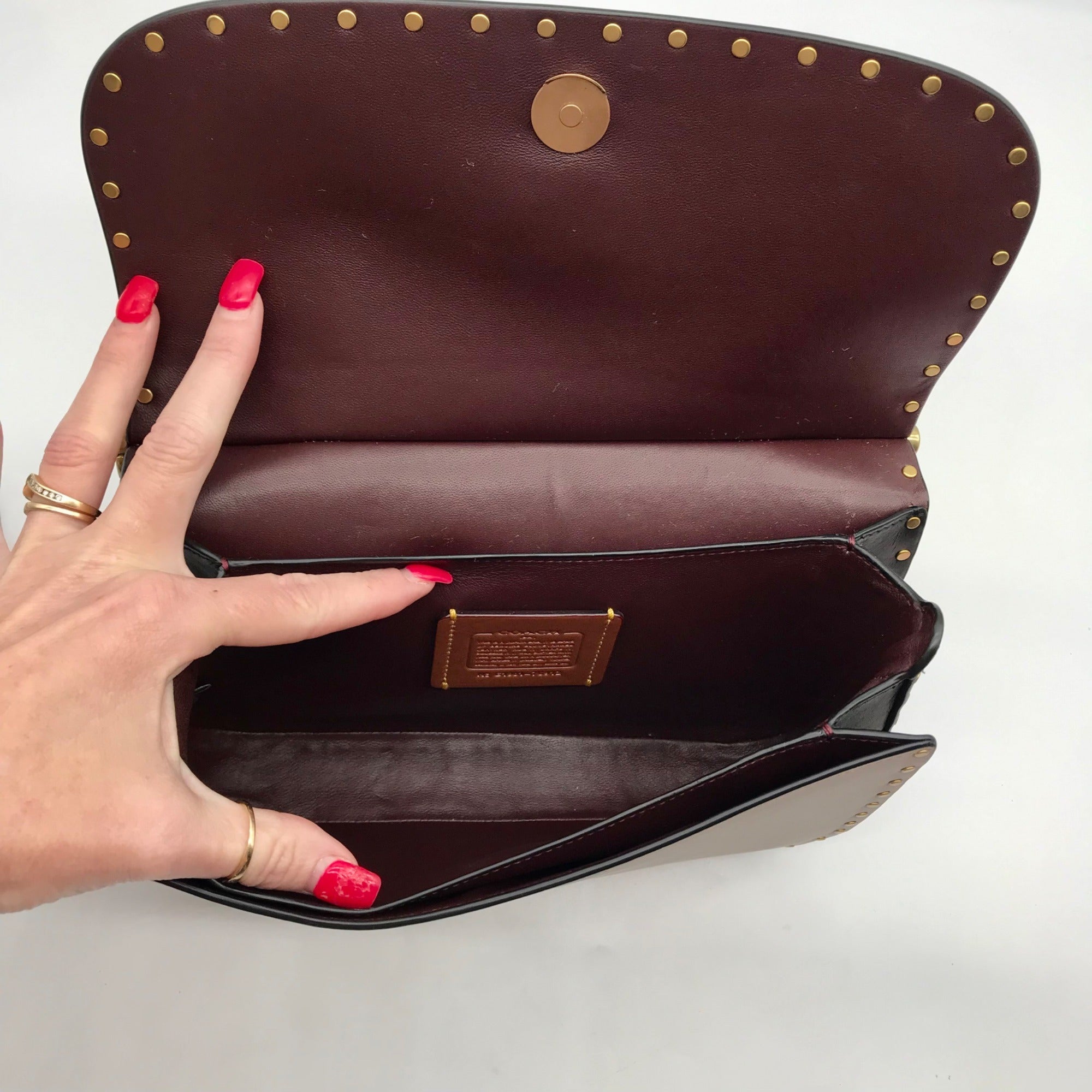 Coach Taupe  Glovetanned Leather Ellie Crossbody 76912