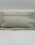 Vince Camuto Beige Pebbled Leather Fold Over Shoulder Bag