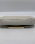 Vince Camuto Beige Pebbled Leather Fold Over Shoulder Bag
