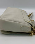Vince Camuto Beige Pebbled Leather Fold Over Shoulder Bag