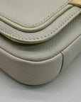 Vince Camuto Beige Pebbled Leather Fold Over Shoulder Bag