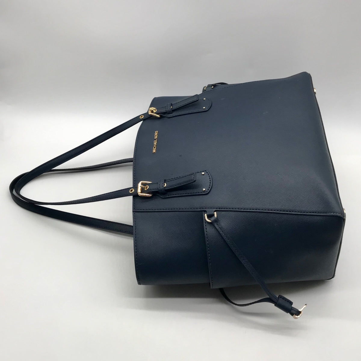 Michael Kors Dark Blue Saffiano Leather Tote Bag