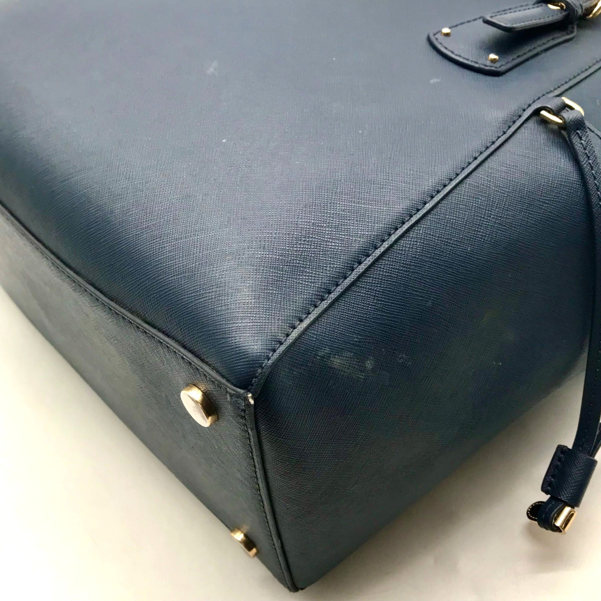 Michael Kors Dark Blue Saffiano Leather Tote Bag
