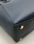 Michael Kors Dark Blue Saffiano Leather Tote Bag