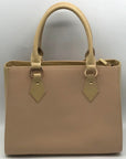 St. John Tan Colorblock Leather Satchel Bag