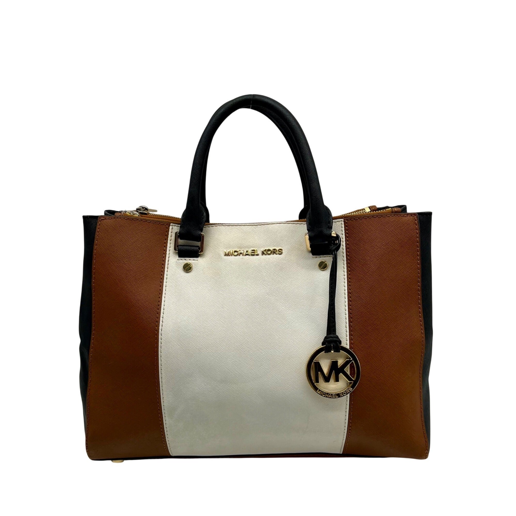 Michael Kors Large Leather Tri-Color Sutton Tote Bag