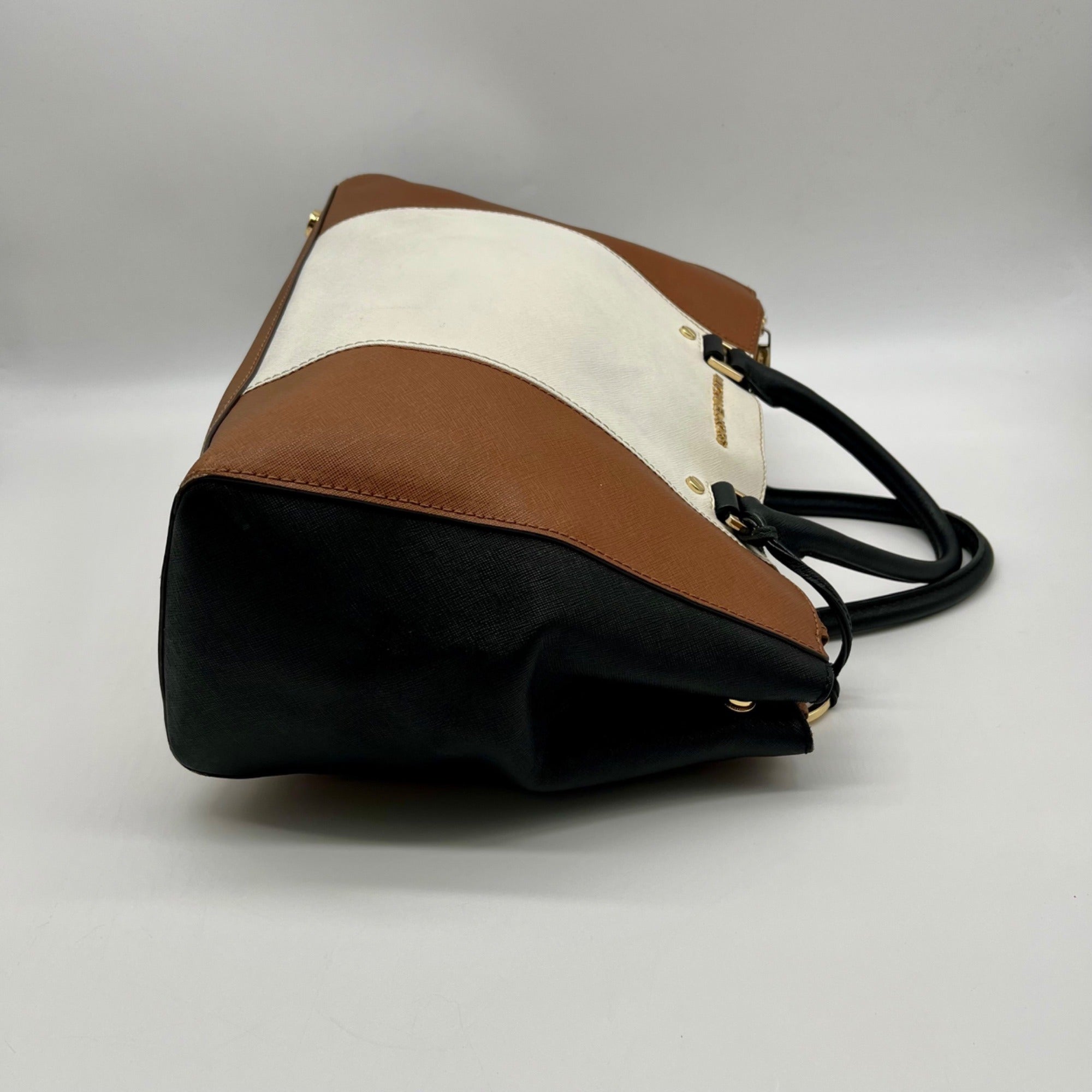 Michael Kors Large Leather Tri-Color Sutton Tote Bag
