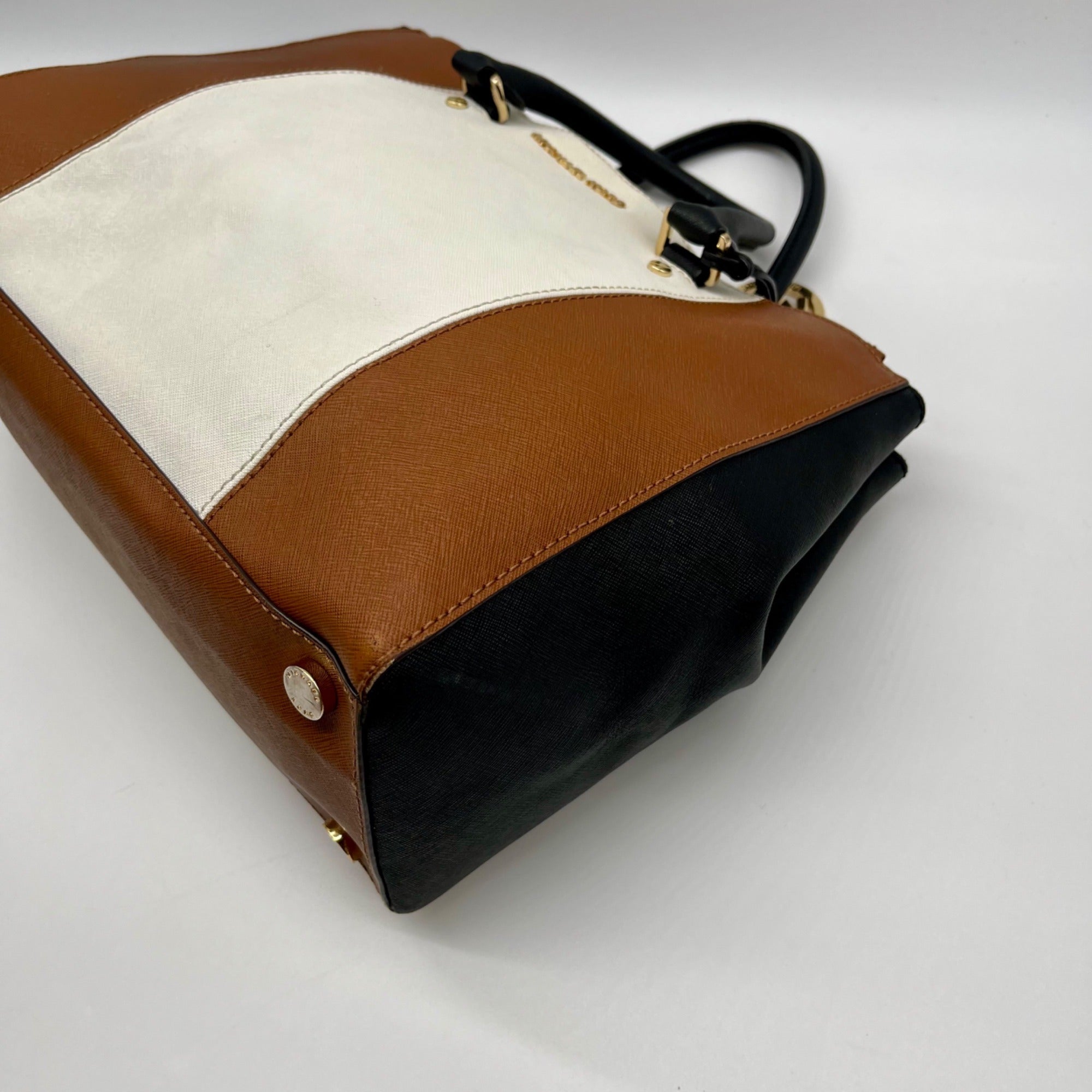 Michael Kors Large Leather Tri-Color Sutton Tote Bag