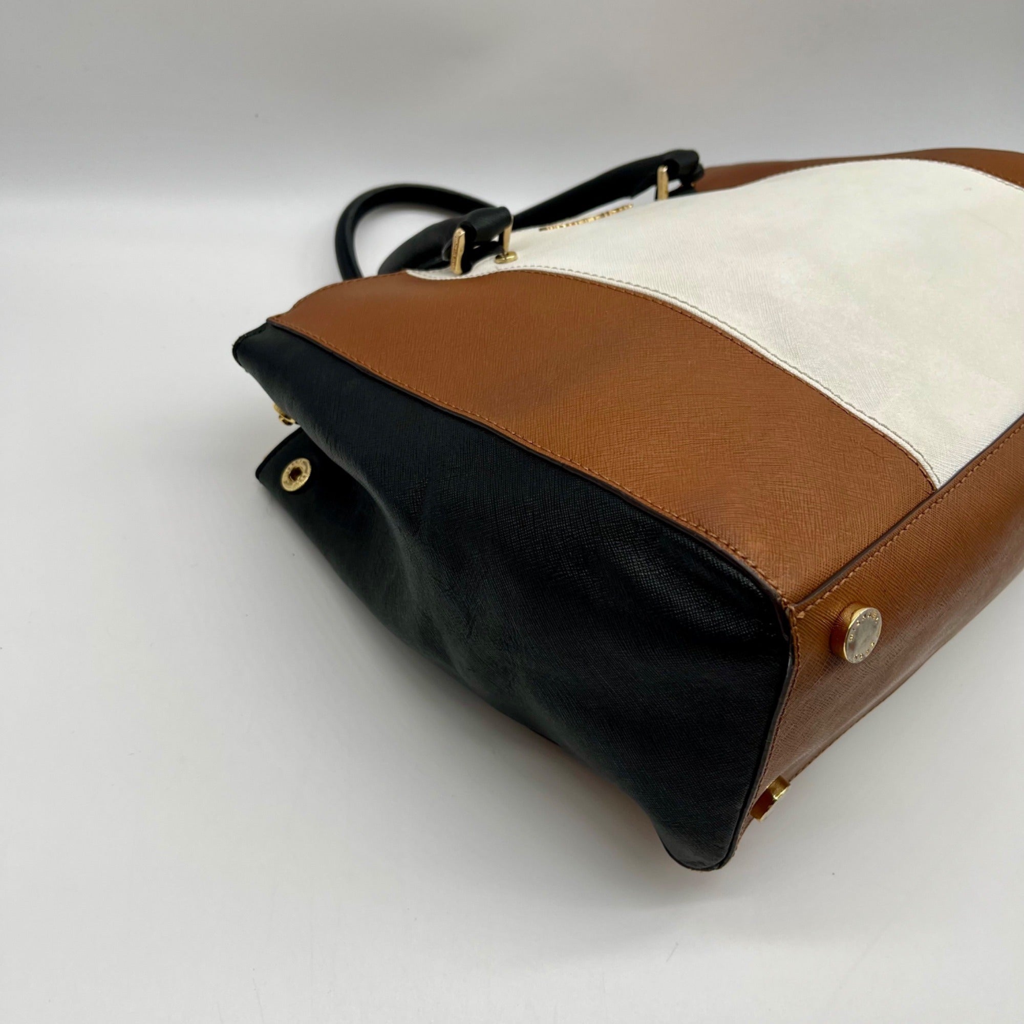 Michael Kors Large Leather Tri-Color Sutton Tote Bag