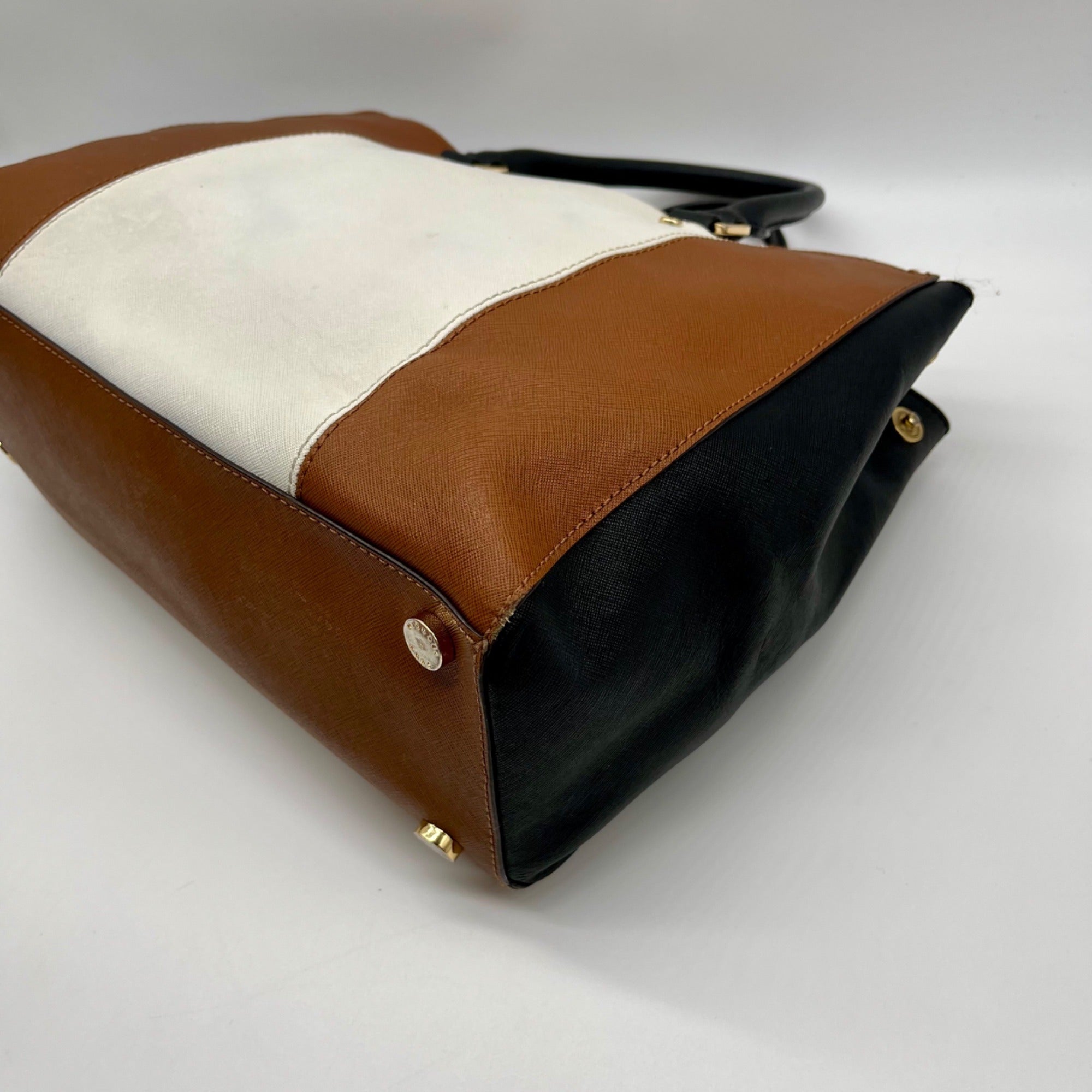 Michael Kors Large Leather Tri-Color Sutton Tote Bag