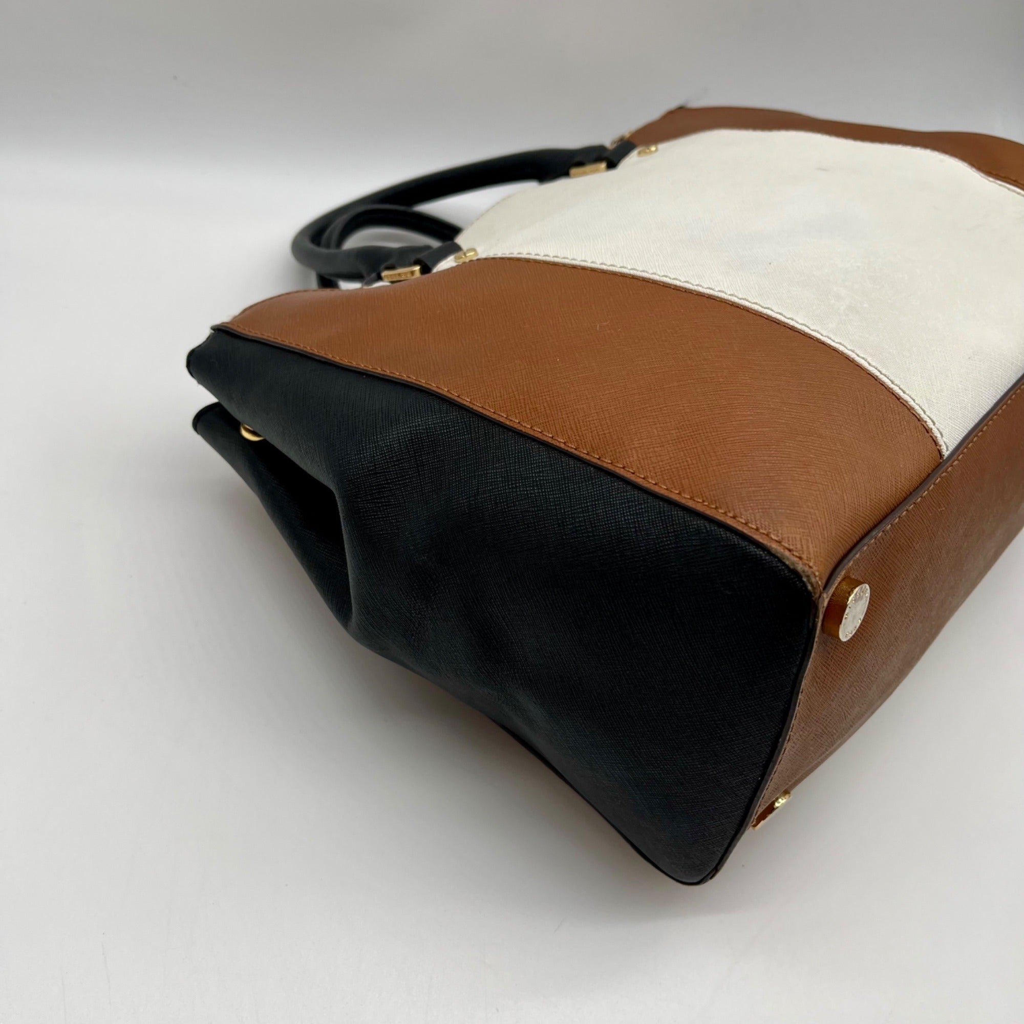 Michael Kors Large Leather Tri-Color Sutton Tote Bag