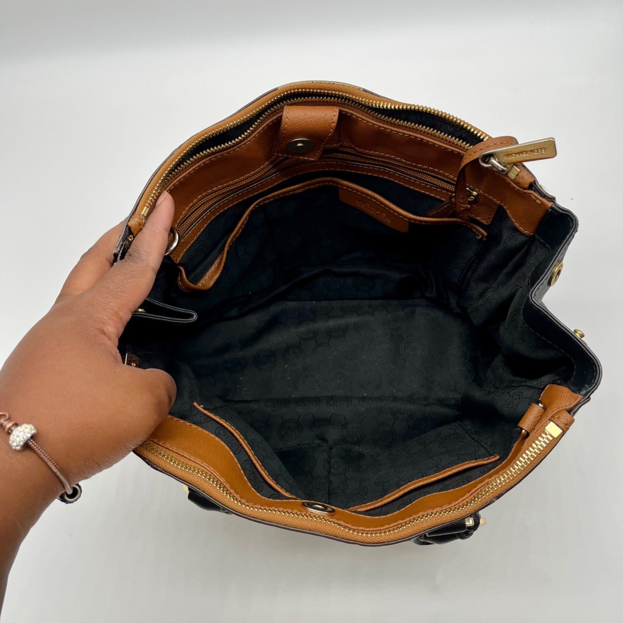 Michael Kors Large Leather Tri-Color Sutton Tote Bag