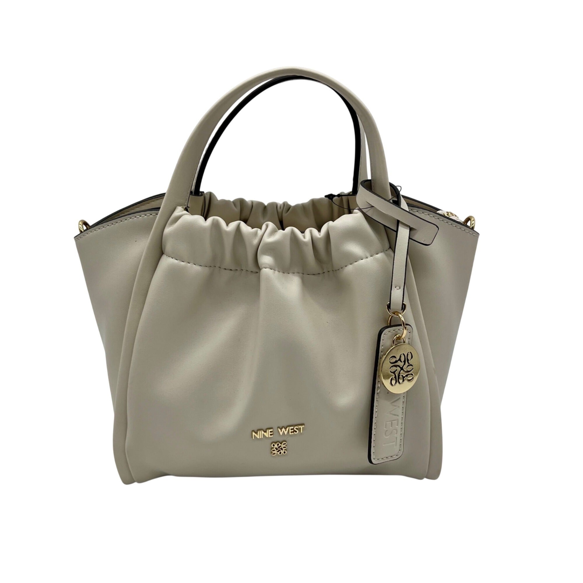 Nine West Beige Faux Leather Kenji Mini Tote Crossbody