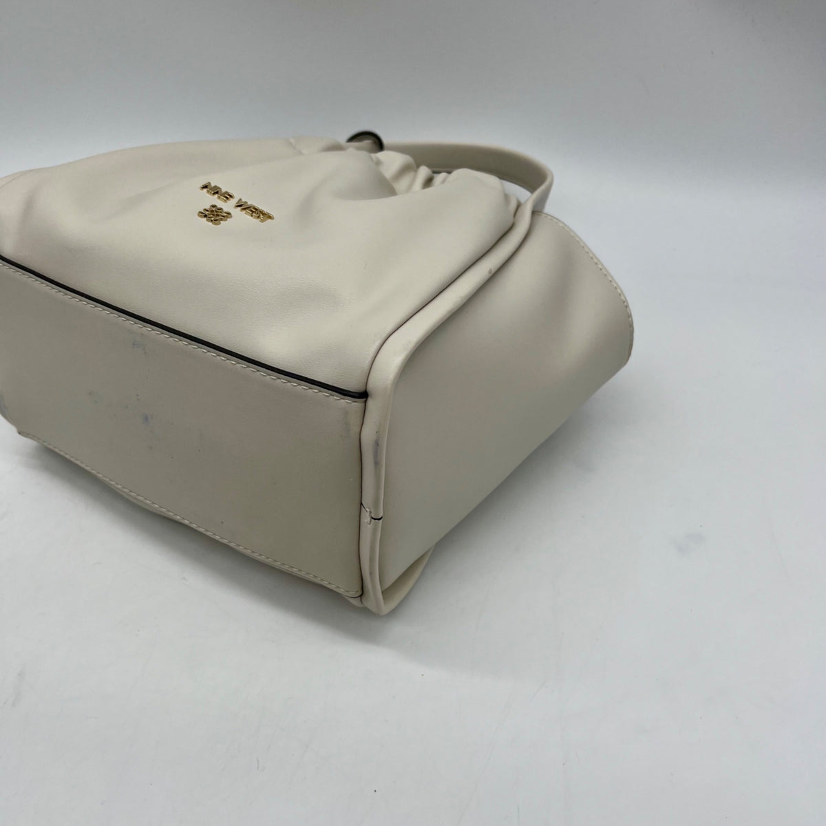 Nine West Beige Faux Leather Kenji Mini Tote Crossbody