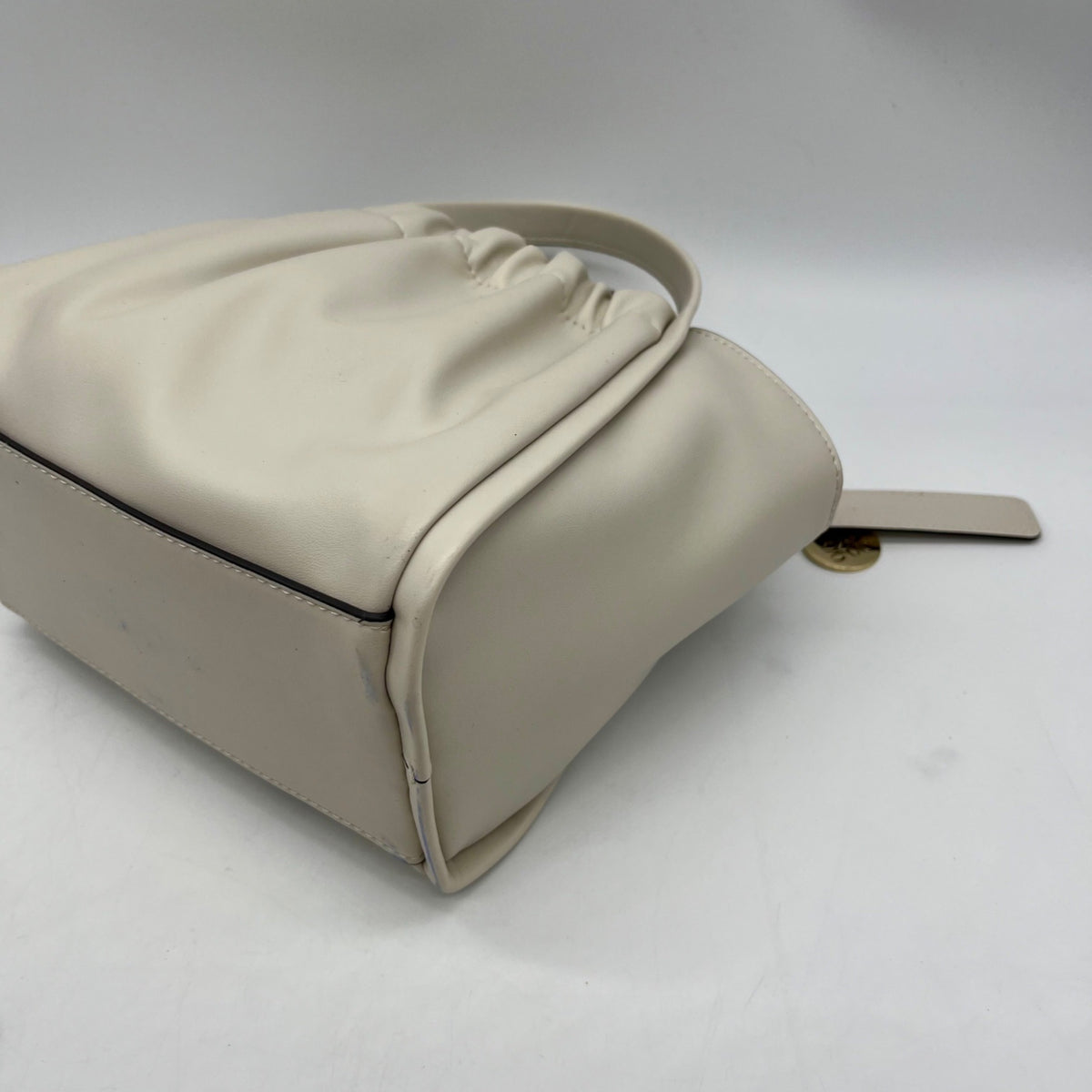 Nine West Beige Faux Leather Kenji Mini Tote Crossbody