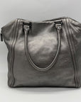 Tory Burch Metallic Leather Silver Shoulder Bag
