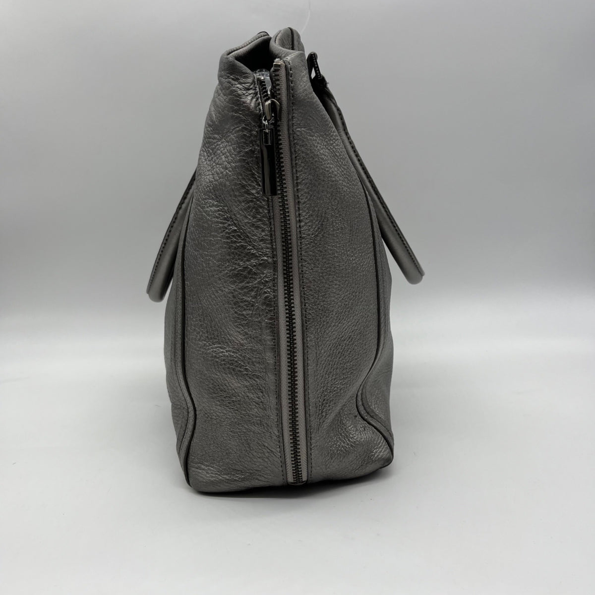 Tory Burch Metallic Leather Silver Shoulder Bag