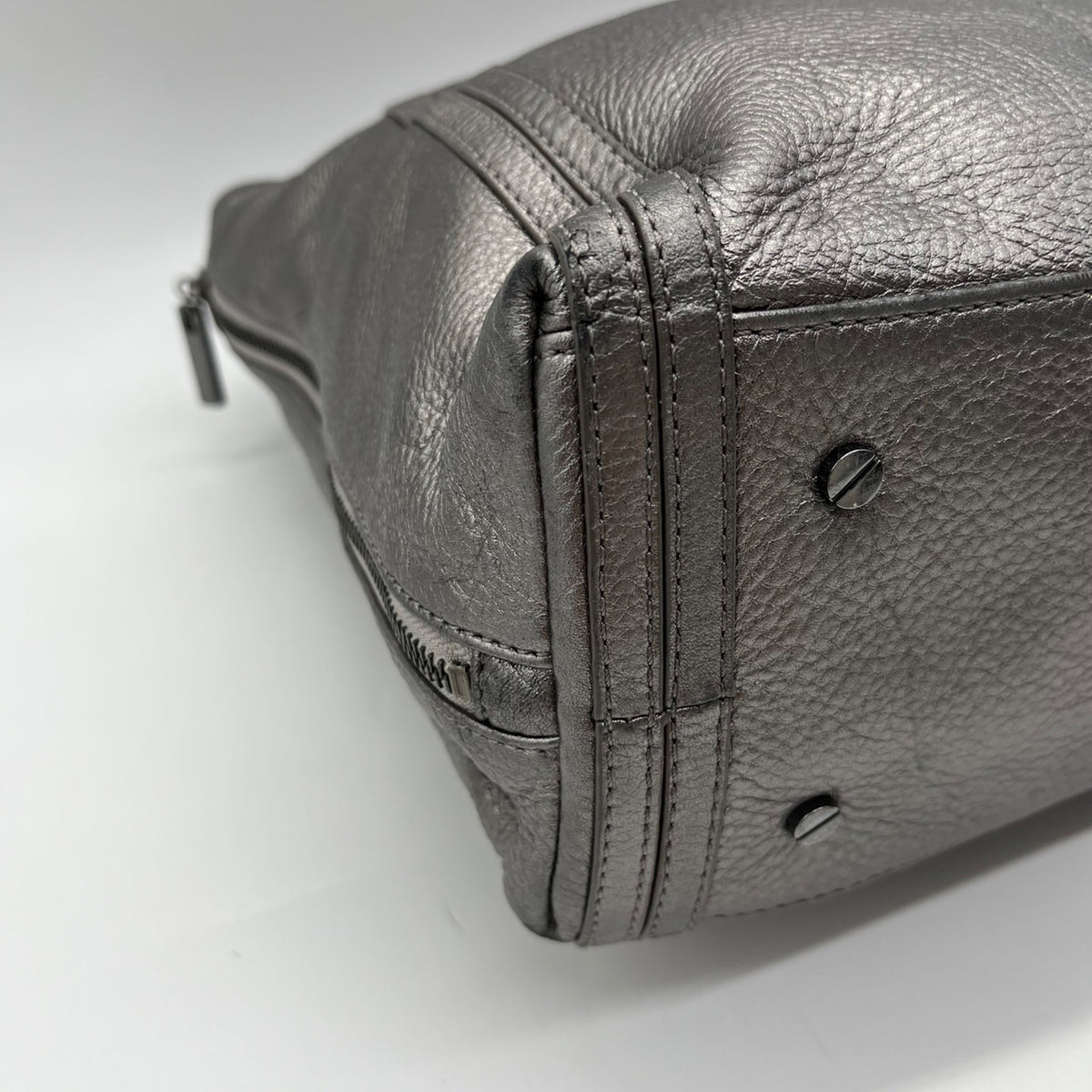 Tory Burch Metallic Leather Silver Shoulder Bag