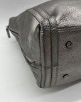Tory Burch Metallic Leather Silver Shoulder Bag