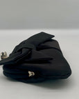 Aqua Black Satin Bow Clutch