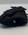 Aqua Black Satin Bow Clutch