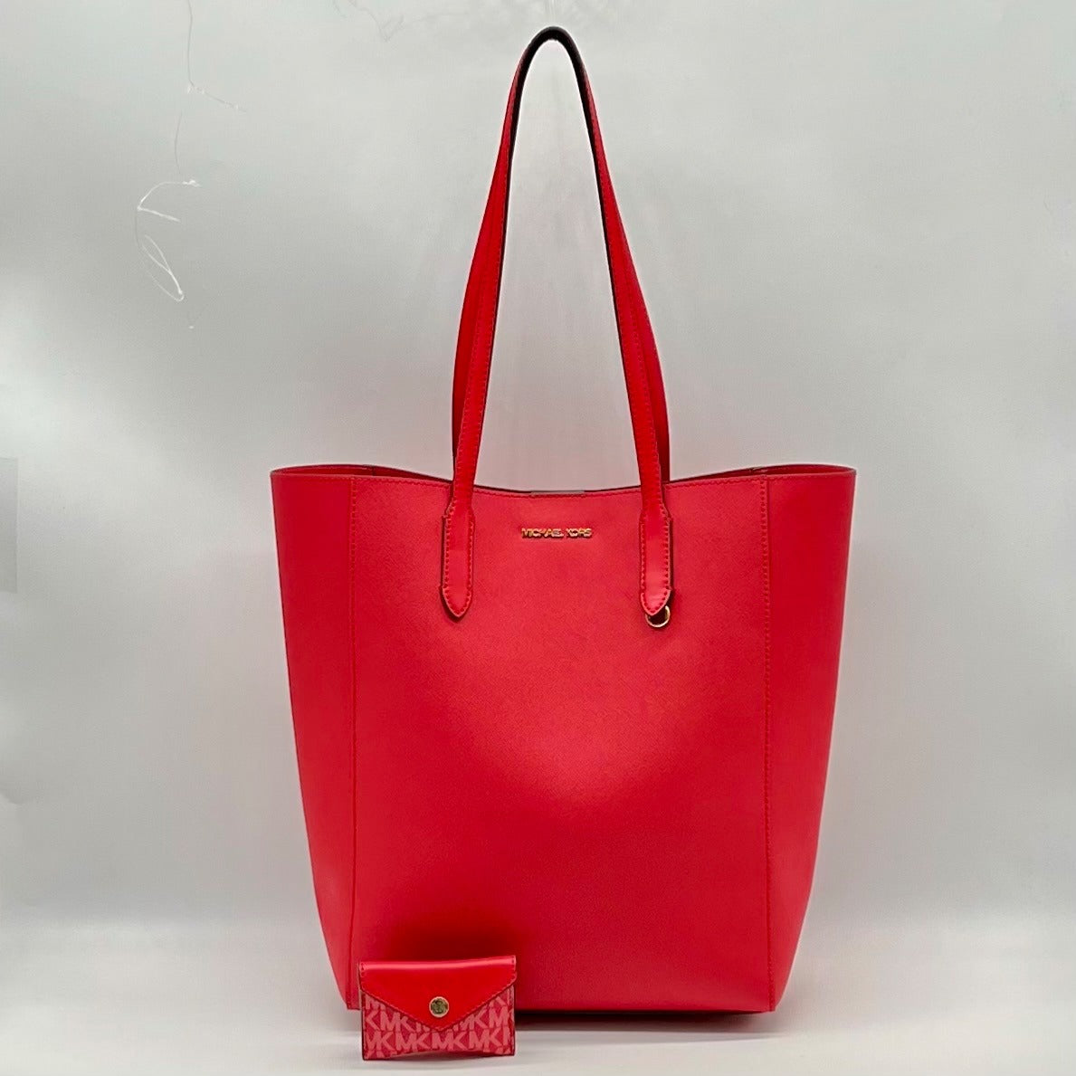 Michael Kors Red Vincent Large Saffiano Leather Tote Bag