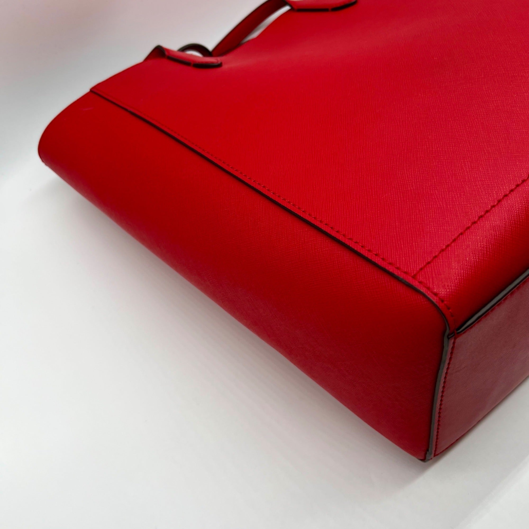 Michael Kors Red Vincent Large Saffiano Leather Tote Bag
