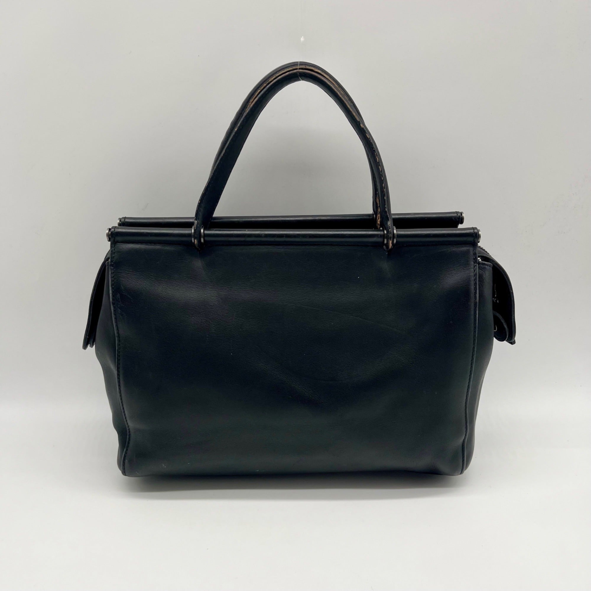 Coach Black Leather Satchel Tote Bag 9182