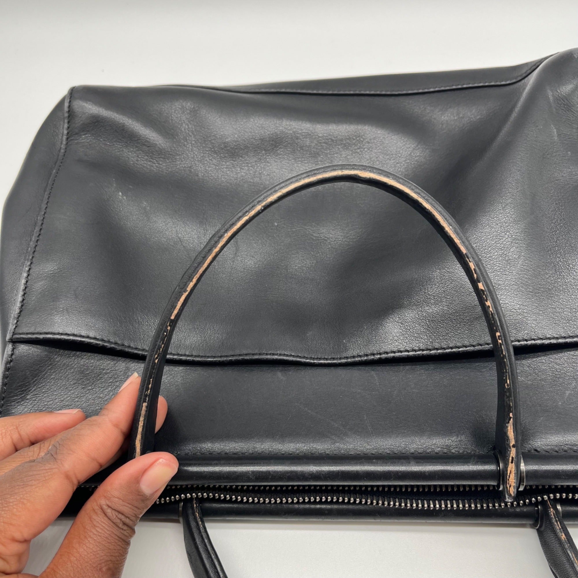 Coach Black Leather Satchel Tote Bag 9182