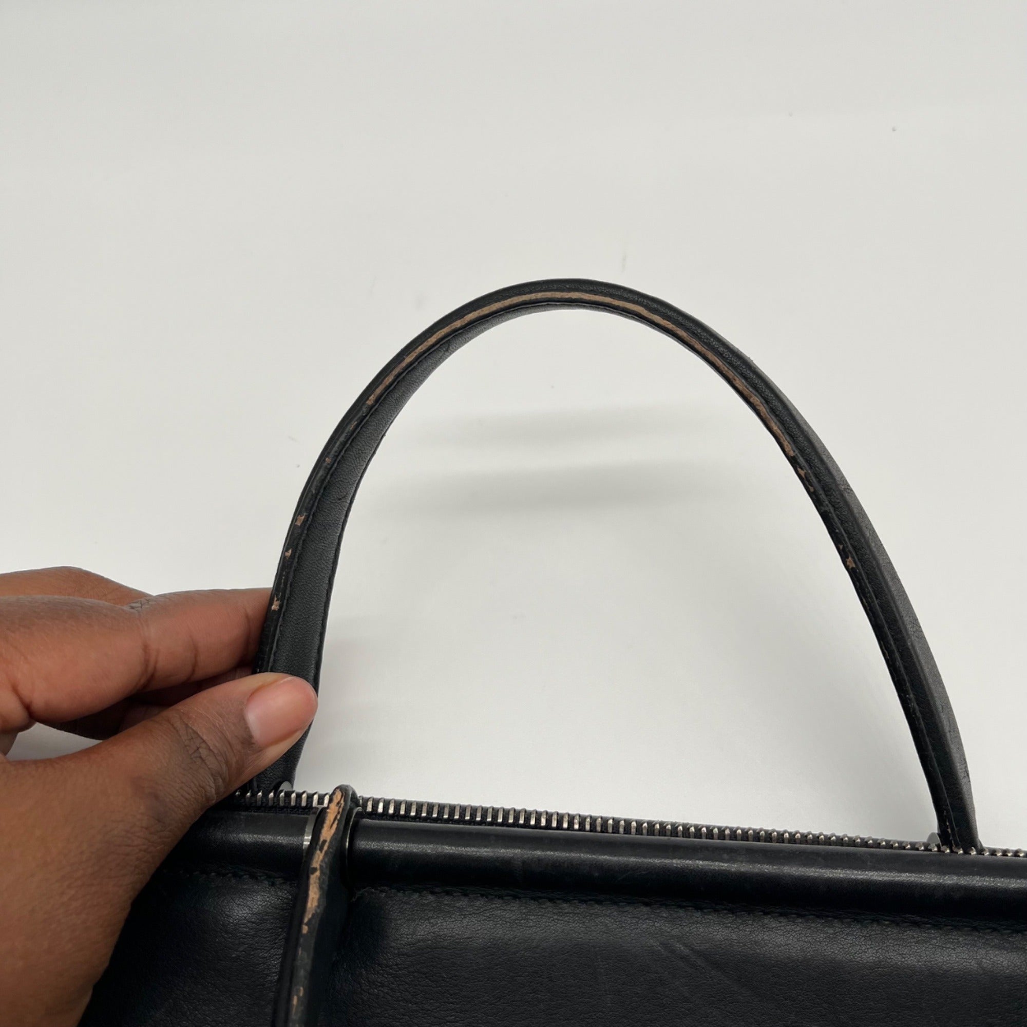 Coach Black Leather Satchel Tote Bag 9182