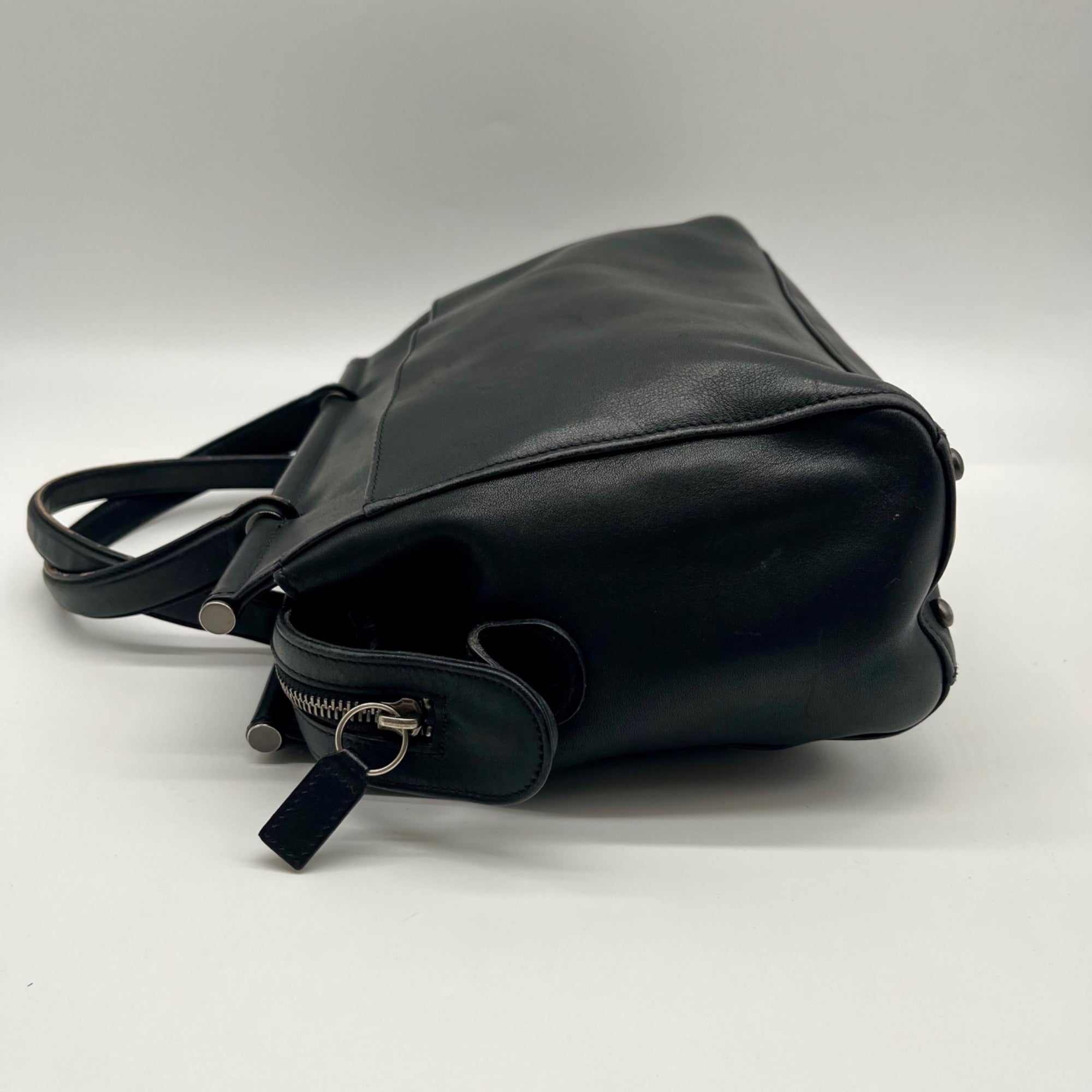 Coach Black Leather Satchel Tote Bag 9182