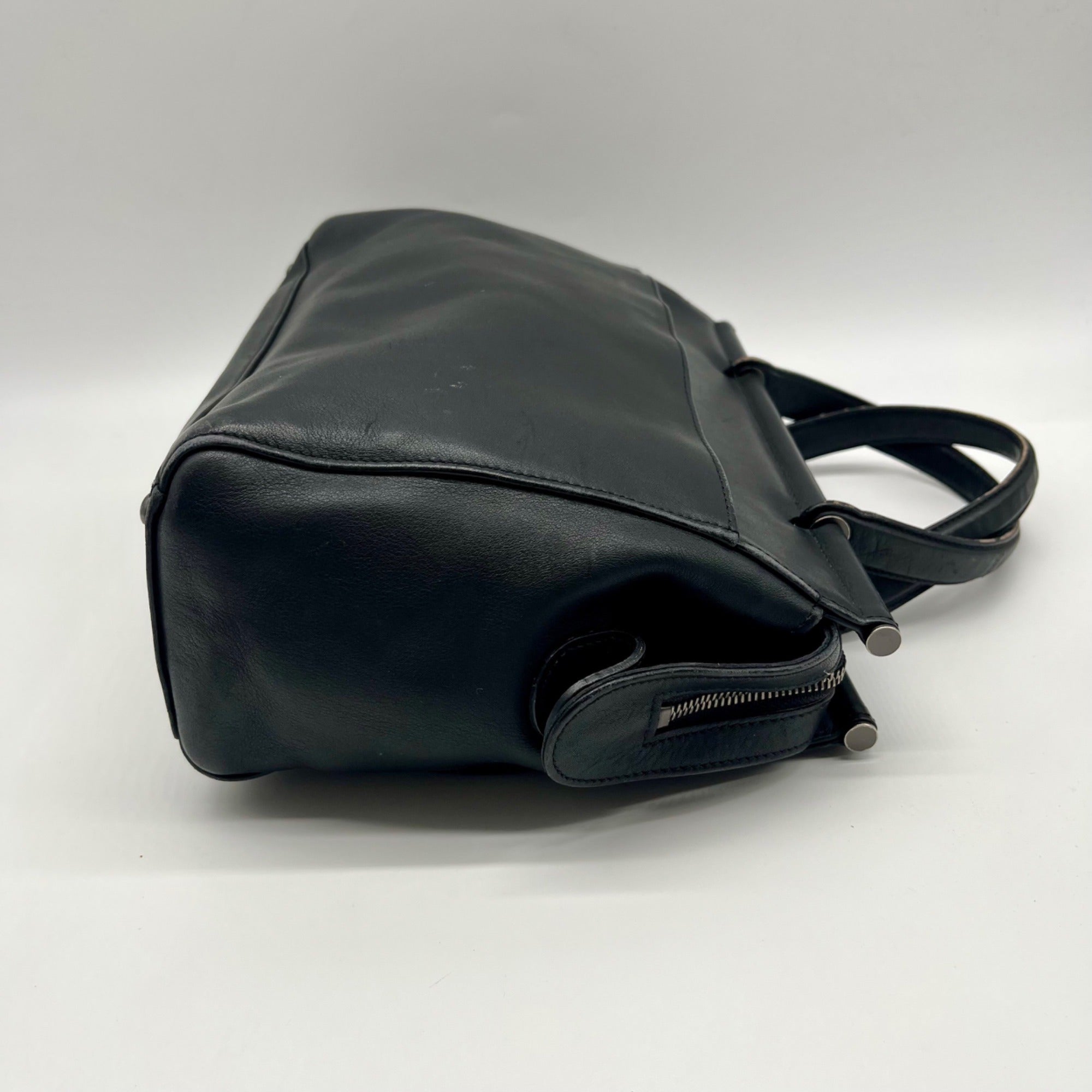 Coach Black Leather Satchel Tote Bag 9182