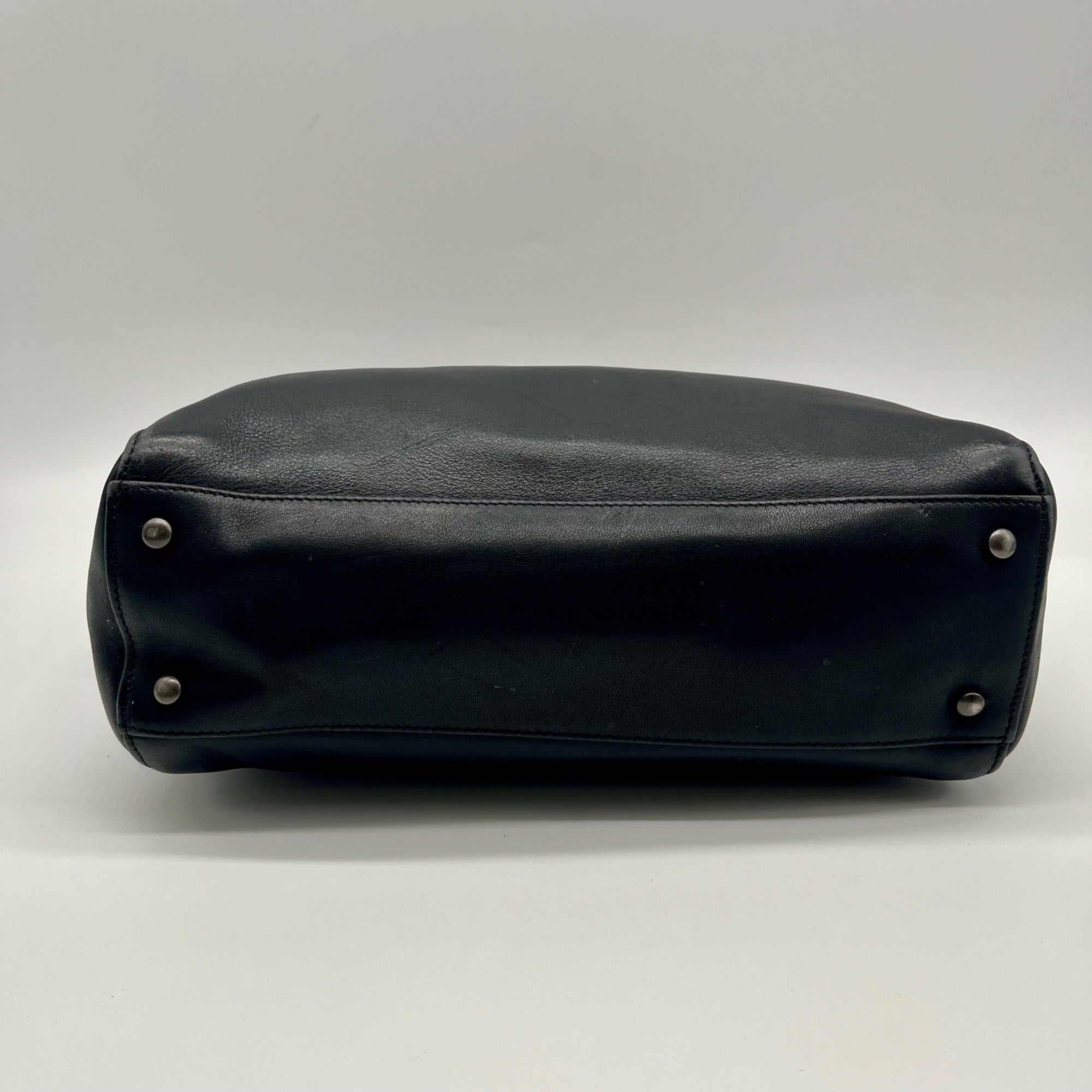 Coach Black Leather Satchel Tote Bag 9182