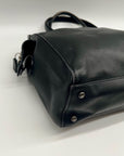 Coach Black Leather Satchel Tote Bag 9182