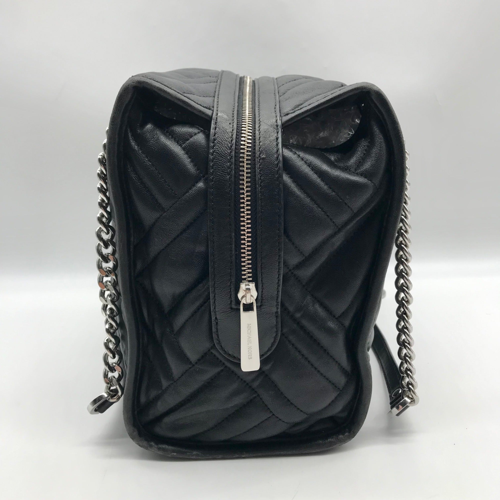 Michael Kors Black Quilted Leather Kathy Shoulder Bag
