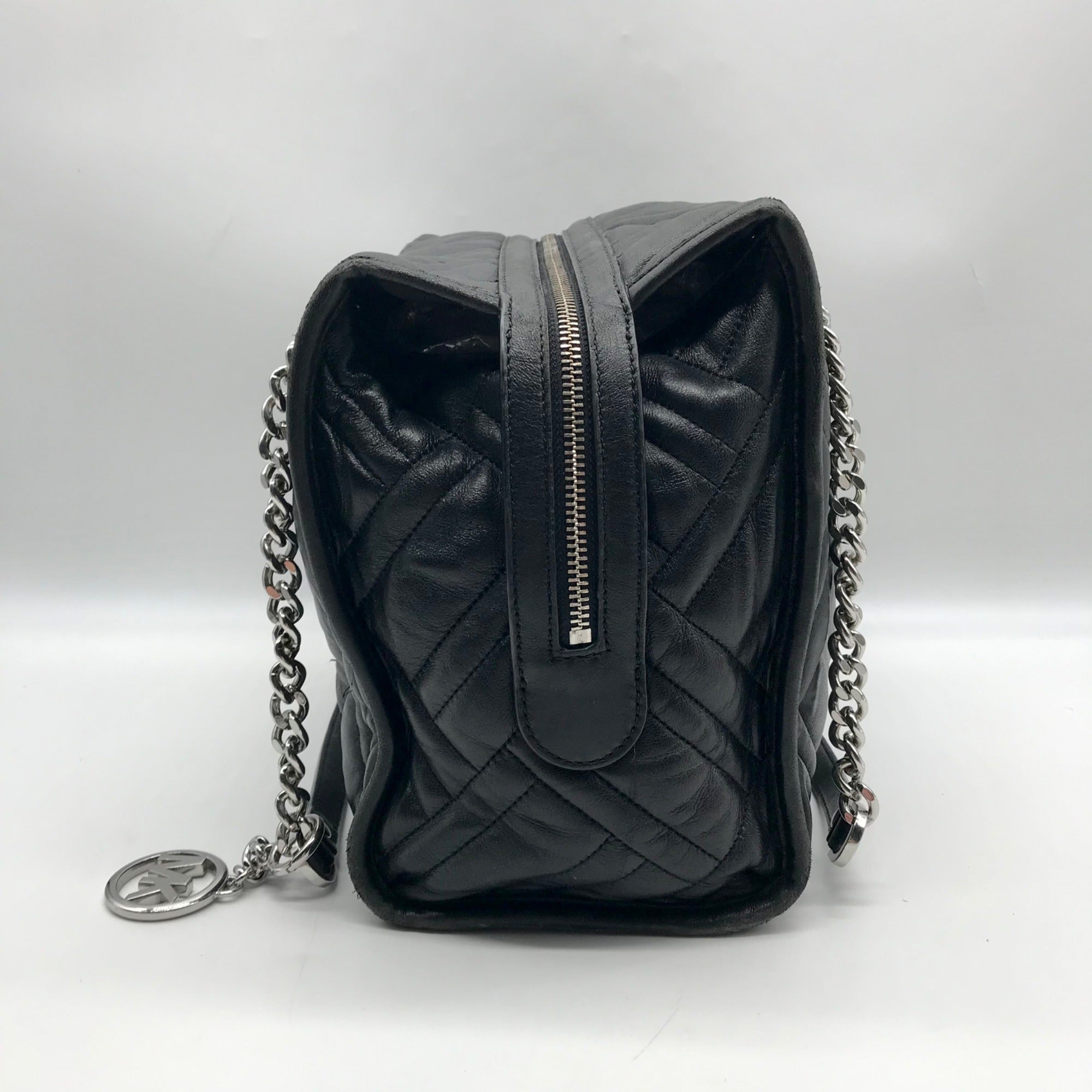 Michael Kors Black Quilted Leather Kathy Shoulder Bag