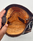 Brighton Brown Croc-Embossed Organizer Shoulder Bag